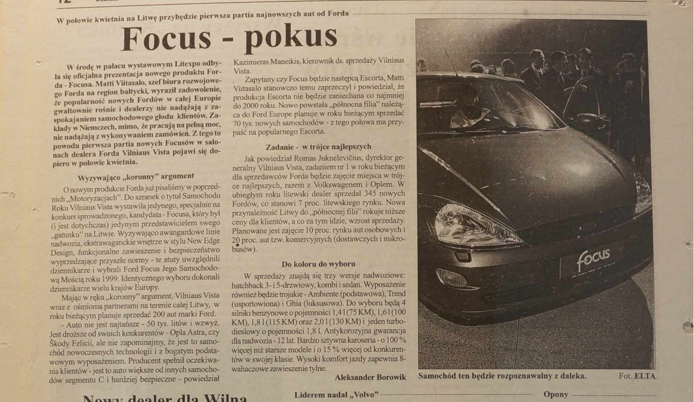 Iškarpa iš laikraščio „Kurier Wilenski“